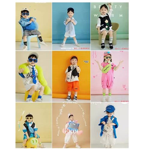 儿童摄影服装高端男孩家居风童年潮拍时尚影楼工作室拍照1-3岁新