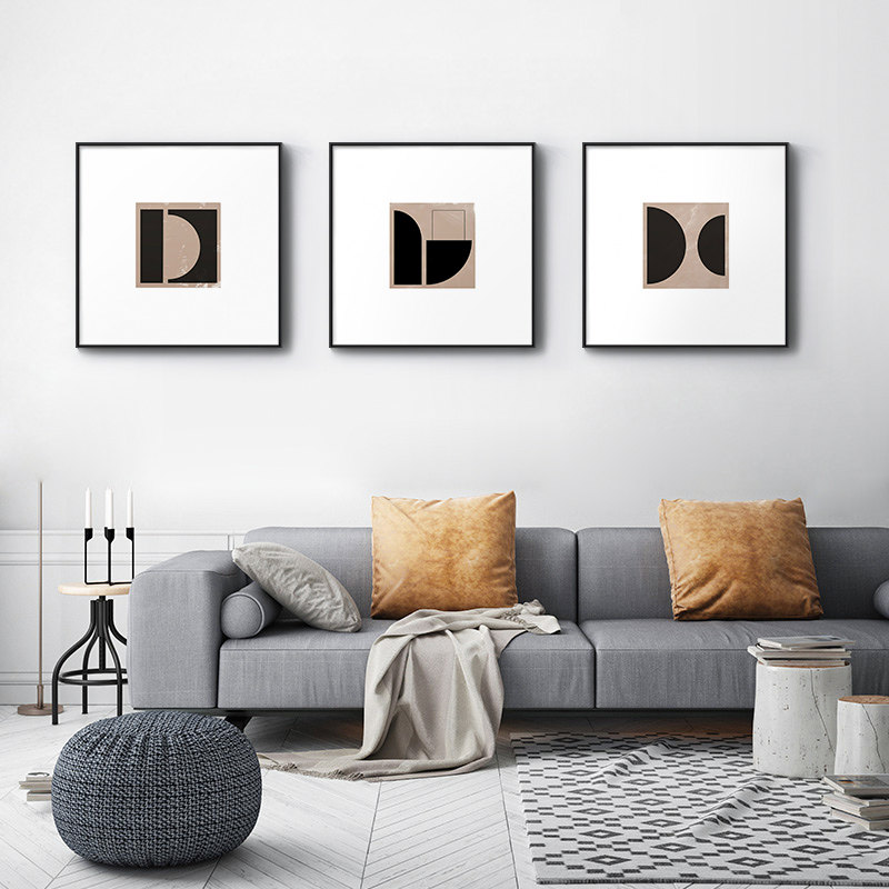 沙发背景墙装饰画几何抽象图案入户玄关壁画卧室儿童房电表箱挂画