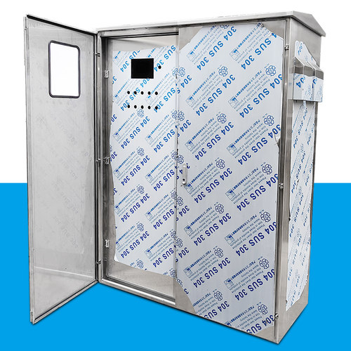 户外防水配电柜不锈钢室外双层门防水配电箱柜带玻璃内门开孔定制