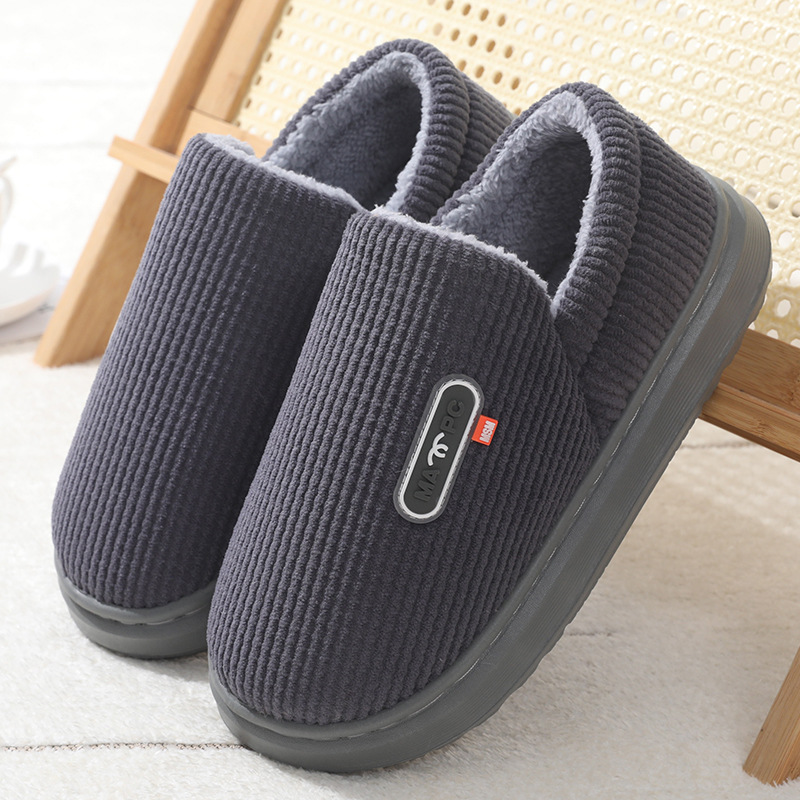 棉拖鞋男士包跟2025新款秋冬保暖防滑厚底加绒加厚月子鞋毛毛鞋女