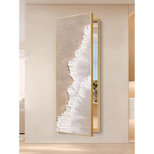 简约抽象隐藏式全身镜开门款试衣镜玄关镜子装饰画卧室新款挂墙画