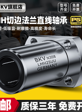 进口BKV椭圆双切边法兰直线轴承滑块LMH6/8/10/12/16/20/30/40UU