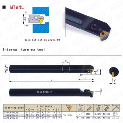 MZG装三角刀片60度螺纹车刀杆S16Q S20R S25S -MTWNR16 -MTWNL16