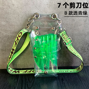 网红发型师透明剪刀包日式创意剪刀包腰包个性潮流斜跨美发工具包