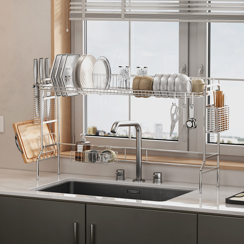 304不锈钢厨房水槽置物架洗菜盆水池上方收纳放碗碟盘沥水收纳架,厨房/烹饪用具,水槽置物架,淘宝优惠券,粉丝福利购,淘宝优惠卷