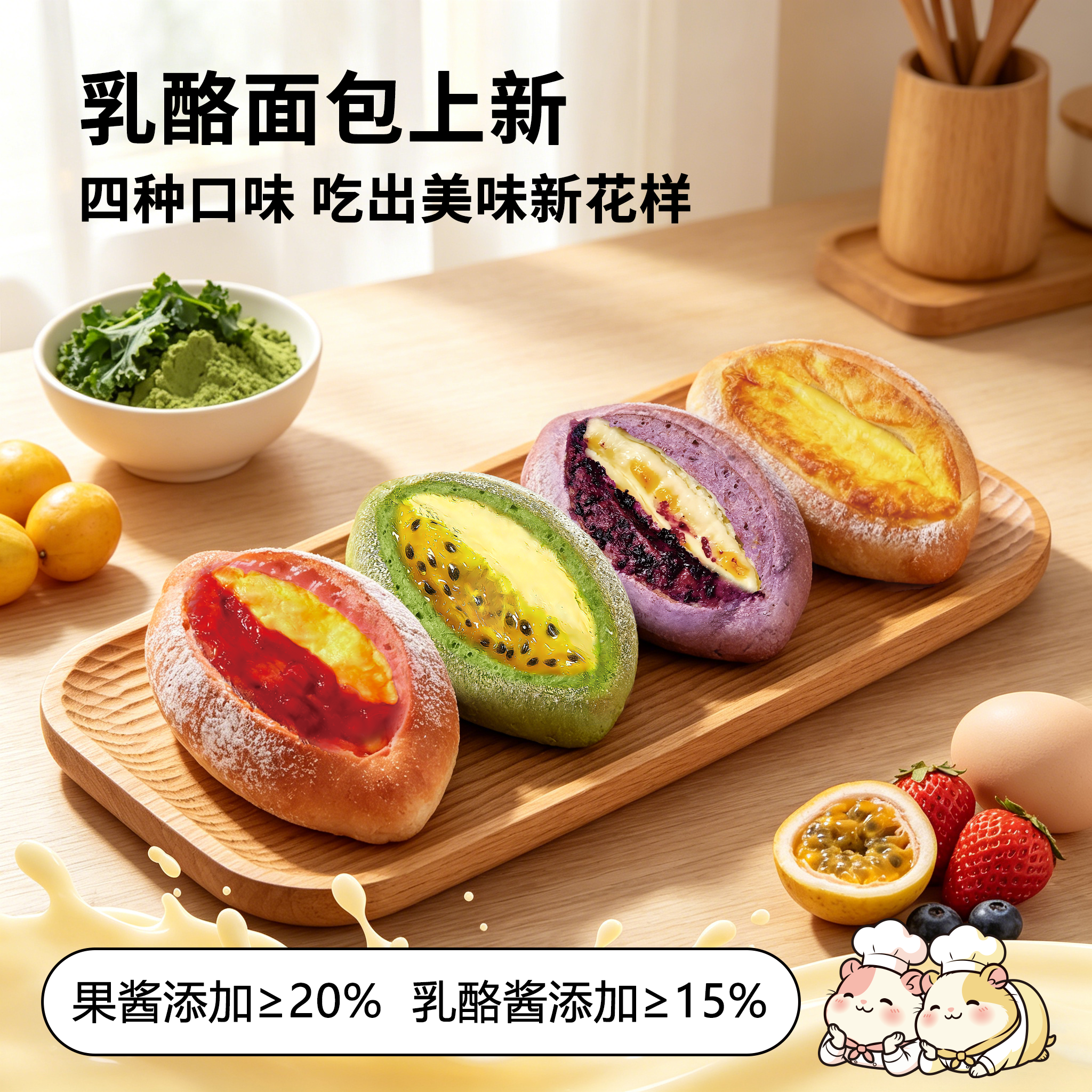 新品百香果岩烧乳酪蛋挞面包代餐零食早餐夹心吐司整箱点心下午茶