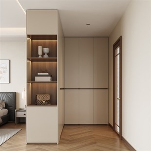 分段式 L型实木衣橱 转角衣柜家用卧室定制一体拐角E衣帽间2025新款