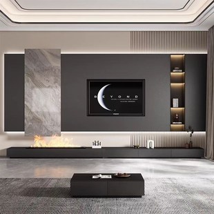 佛山岩板电视背景墙800 26w00别墅客厅轻奢沙发玄关影视墙岩板板