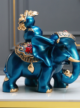 招财大象一对摆件轻奢高档客厅柜子电G视柜酒柜家居现代创意装饰