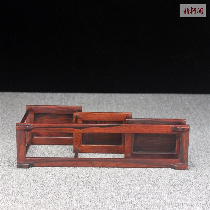 红酸枝微凹黄檀连台展示架工艺品盆景摆件紫O砂壶底座红木小博古