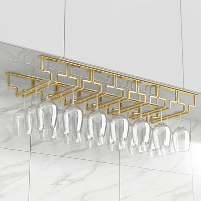 304不锈钢酒柜挂酒杯架悬挂倒挂红酒杯架子轻奢S高档高脚杯架摆件