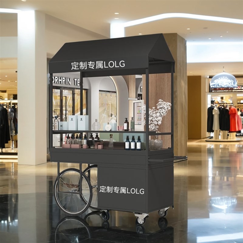 铁艺花车摆摊小推车户外促销售卖车移G动地摊位展示架流动集市餐