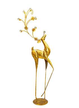 美式复古轻奢鹿落j地装饰大摆件服装店铺橱窗客厅电视柜旁玄关工