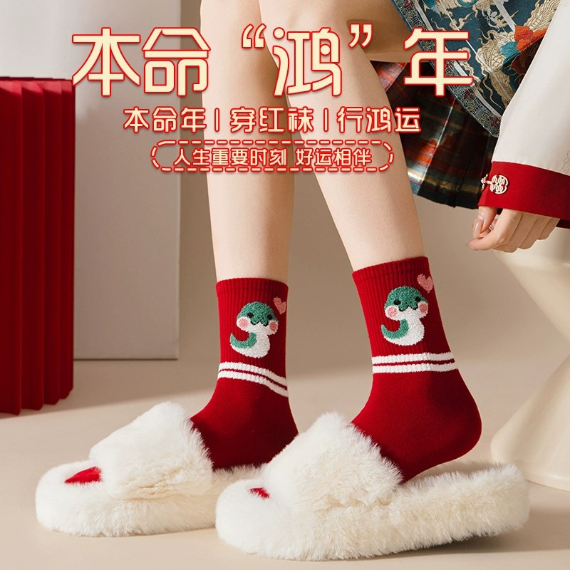 蛇年红色袜子女童男童本命年套装儿童12岁男孩女孩衣服礼盒送礼物
