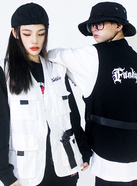 FunkyStyle潮战术马甲男女宽松百搭马夹春秋无袖背心外套机能风