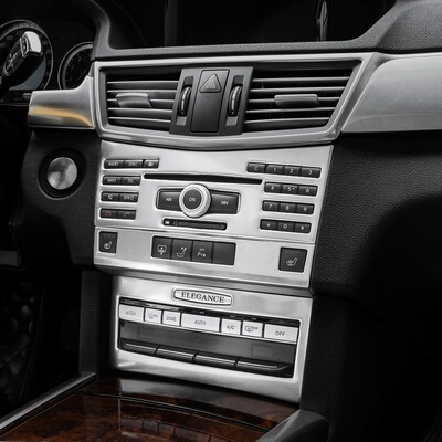 奔驰09-15款E级e200 E260L 300内饰改装中控台面板车门饰条按键贴