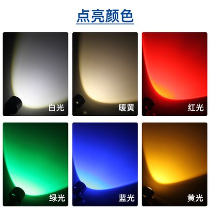 3.7V改装射灯5V展柜手办装饰照明12v聚光24设备光源白红绿蓝黄LED