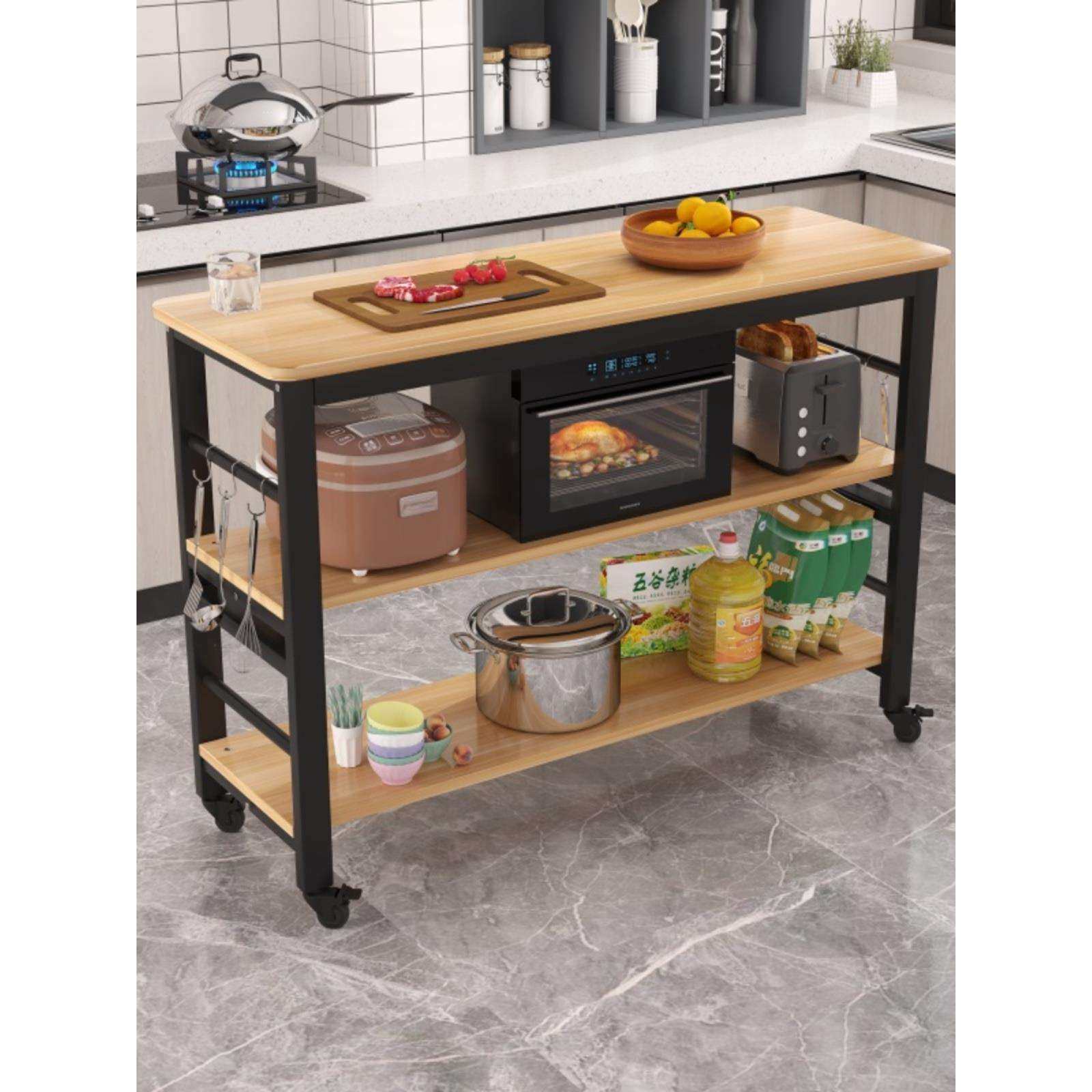 厨房切菜桌家用带轮子小长桌子多功能置物桌简易多层长方形桌餐桌,玩具/童车/益智/积木/模型,其它,淘宝优惠券,粉丝福利购,淘宝优惠卷