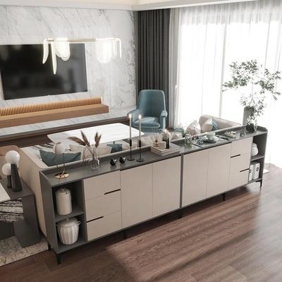 沙发后面的靠柜横厅靠背柜客厅隔断柜后背靠山柜长条桌餐边柜可J&