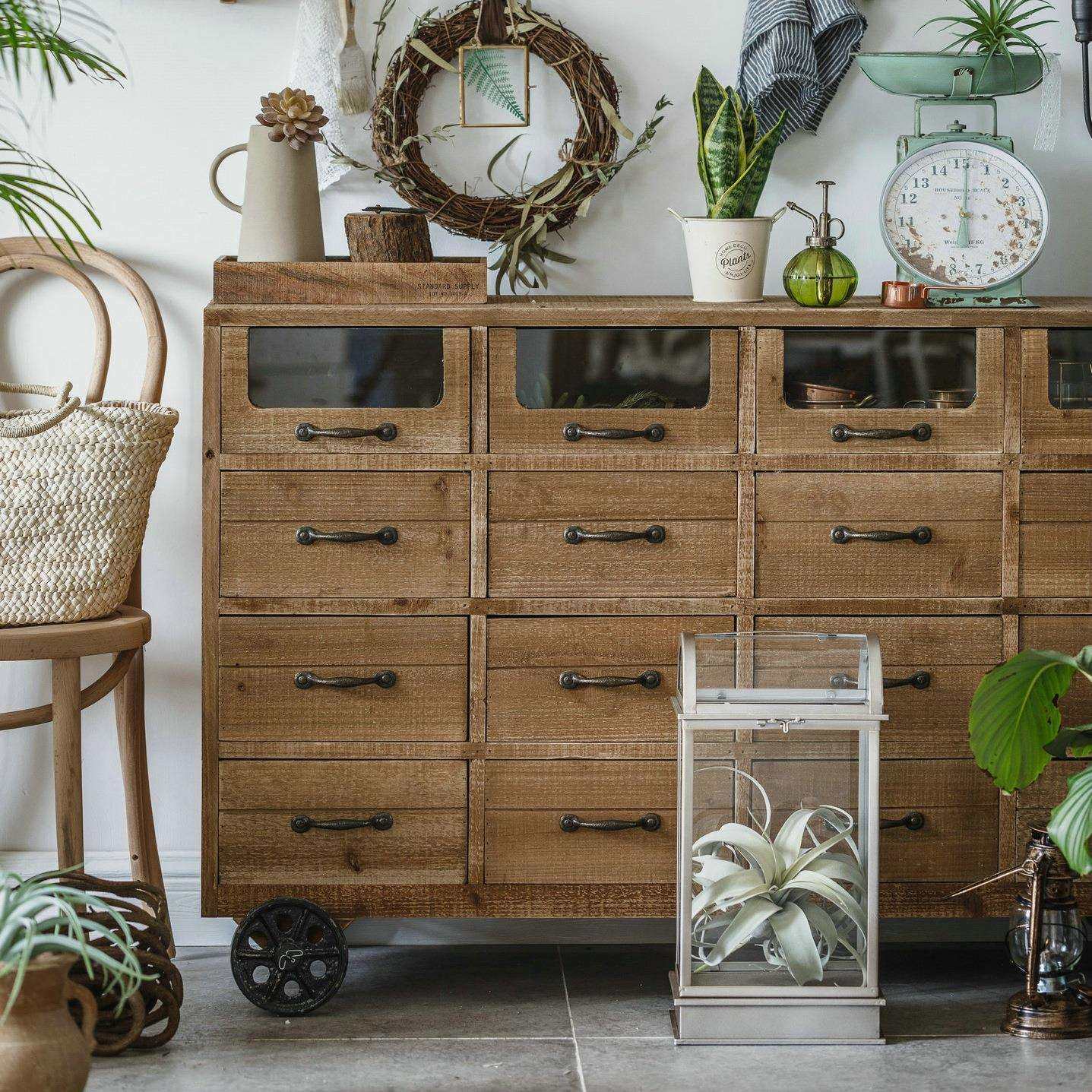 润家家居美式复古简约餐边柜做旧木柜子花店带轮子收纳柜实木斗J&,玩具/童车/益智/积木/模型,其它,淘宝优惠券,粉丝福利购,淘宝优惠卷