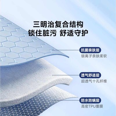8h【新品】防螨抗菌防水透气床笠床单A类可机洗床垫罩单件保护罩