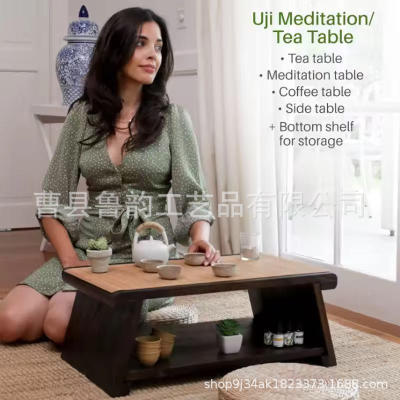 木飘窗折桌FGN叠炕桌家用客厅榻榻米小桌子飘窗坐地阳台质桌小茶