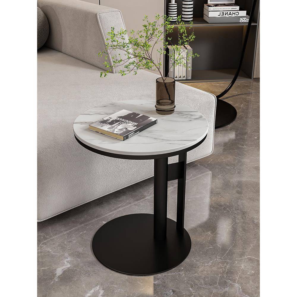 意式桌圆形边几c轻奢岩板型沙发边桌客阳厅台CXW大理石小茶简约角
