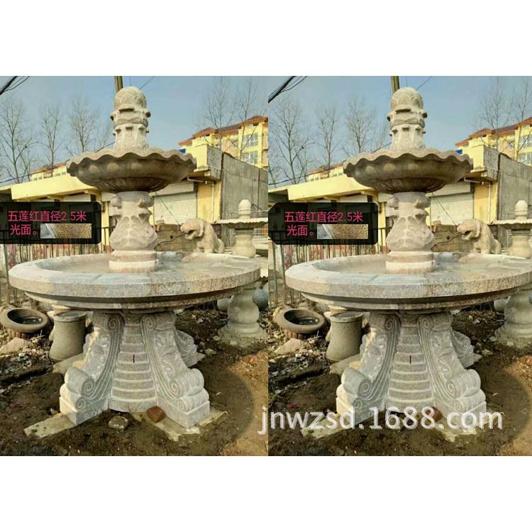 山东济1320宁石水岗池少钱花岩石材水池哪多里雕卖