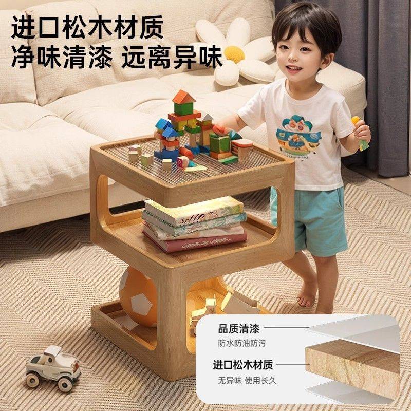 创意2025新款床边桌极窄儿童实木床头柜简约现代小型家用卧室边几