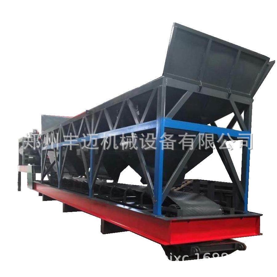 AUI自计量移动泥混凝土础搅拌站三仓动滚筒搅拌站免基水搅拌站