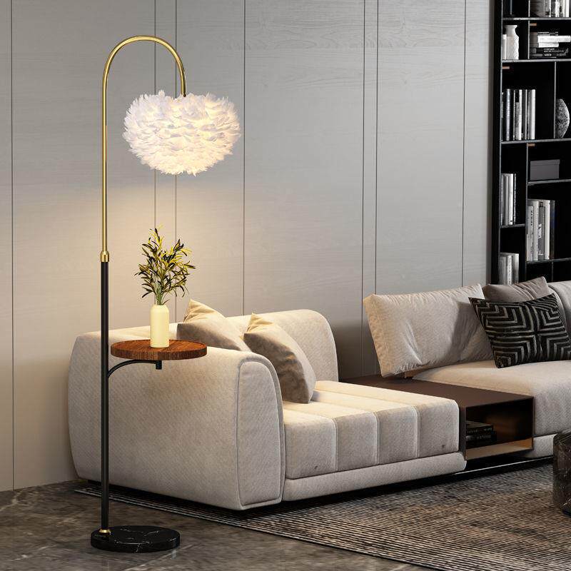 毛落几地灯客厅沙发边轻奢简羽约MQV网卧室床头柜红置物茶几立式