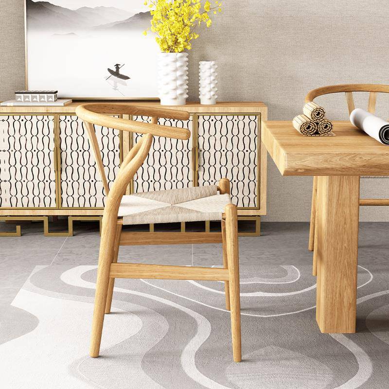 实Y椅藤餐编椅子椅靠背轻奢简约家用现代XER木茶椅新式中圈椅书房