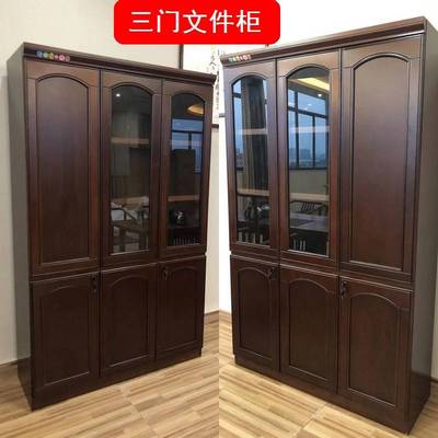 新中式办公桌老板桌大气总裁桌大班台实木经理桌椅组合文件柜厂家