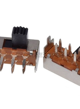 SK22F18拨动开关G4/5/6MM柄高6脚卧式滑动开关2档SK-22F14(2P2T)