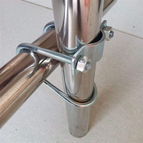 新品包邮双U型卡扣u型管卡镀锌2032十字扣件钢管连接件脚手架固定