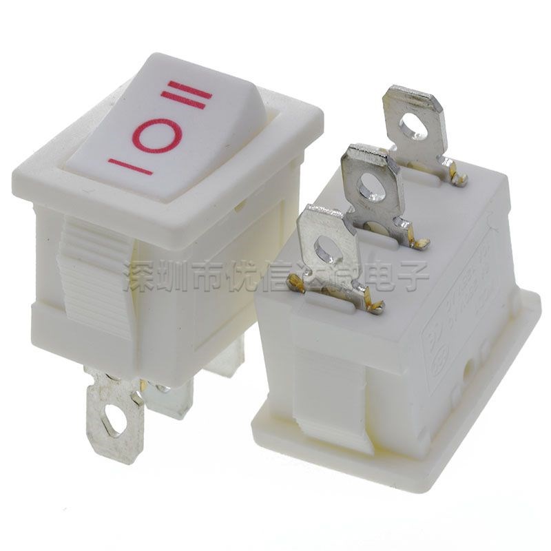 船型开关KCD101 15*21 三脚三档 3脚3档 船形电源翘板开关 防水帽