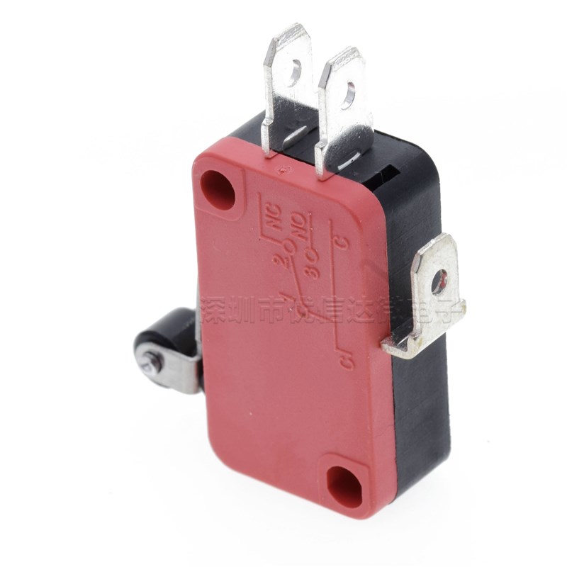 V-155-1C25微动开关3脚行程开关限位小型15A短柄带轮V-155