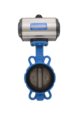 AT气动蝶阀D671X-10/1u6气动对夹蝶阀 气动蝶阀对夹式304板/球磨