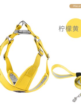 宠物胸背带新款马卡龙小清新夏季背心式溜狗绳宠物用品狗狗牵引绳