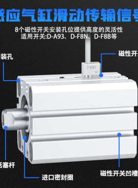 SMC薄型气缸CDQSB16/CQSB 20 12-5D-10D-15D-20D-25DC-30D-40D DM