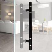 不锈钢拉手玻璃门黑色拉手哑黑中式 对开大门把手大拉手玫瑰金拉手