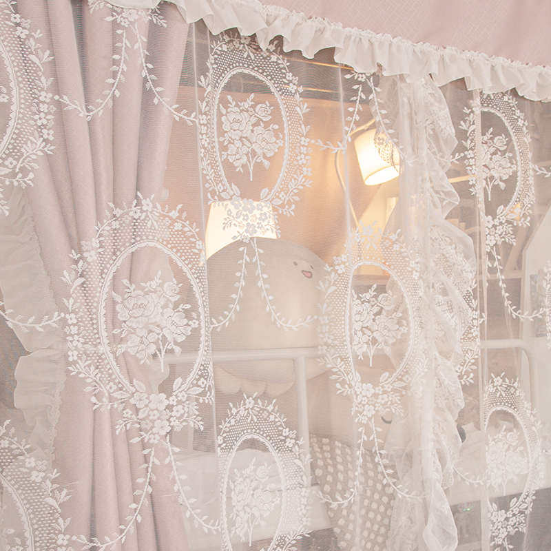 董喵喵99%遮光黑贝尼粉宿舍轨道床帘U型伸缩支架上下铺学生无涂层