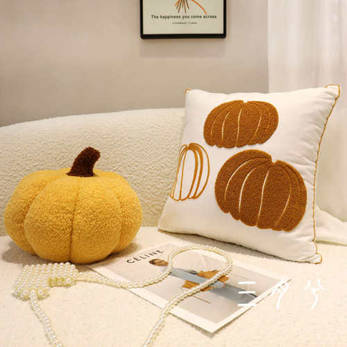 ins向日葵刺绣抱枕田园风靠垫套圈绒时尚靠枕简约客厅沙发飘窗垫