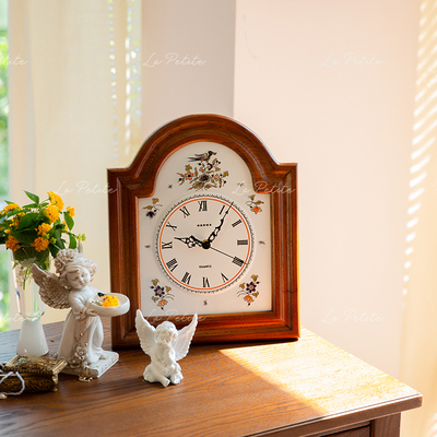 悦澜居中古挂钟家用客厅卧室桌面台钟装饰座钟复古创意摆台墙饰钟