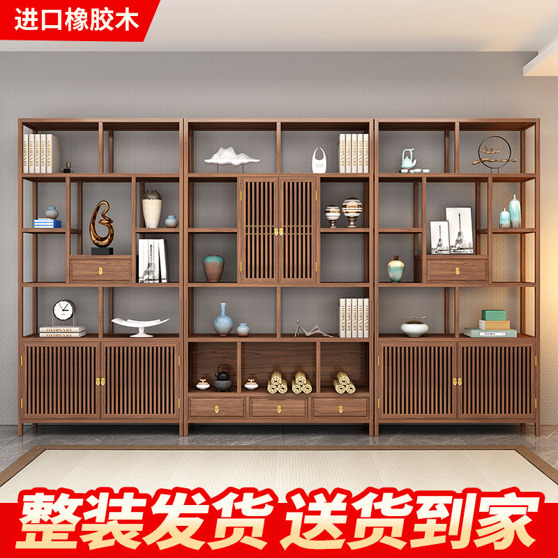 实木新中式博古架多宝阁多层客厅古董置物架茶叶隔断展示柜书架