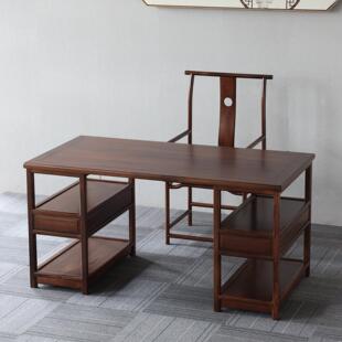 新中式实木书桌书法桌金花梨木茶桌办公桌书房写字画桌工作台