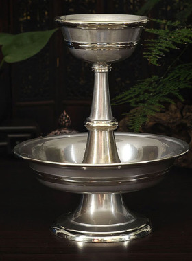 尼泊尔纯铜青铜护法杯光面护法