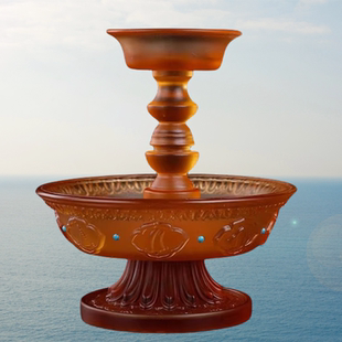 王师兄藏式古法琉璃供护法杯密宗法器修行供水杯琉璃八吉祥酒杯家