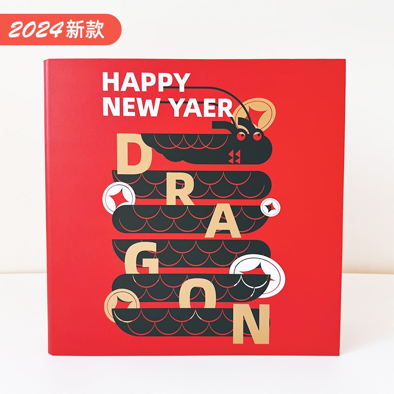 memobox大容量红底龙年2024儿童相册插页式3寸5寸6寸宝宝纪念影集