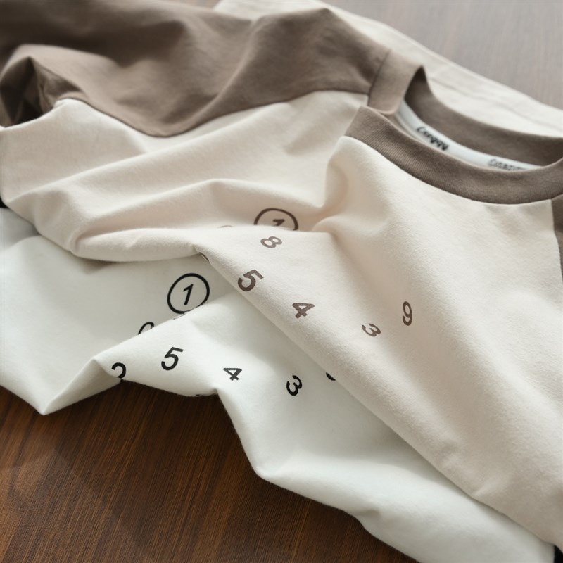 170码中大童 儿童纯棉长袖 男童女童数字打底衫 T恤衫 春秋款童装